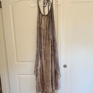 Flowy Tie-dye Halter Maxi Dress
